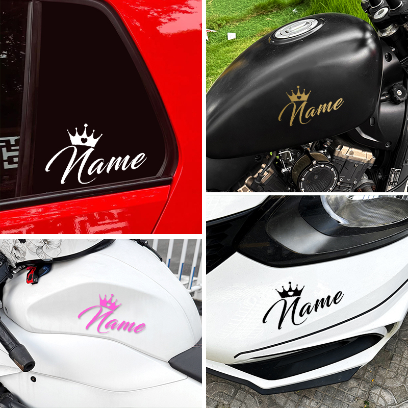 Laptop Accessories Name - Custom Crown Name Sticker Personalized Vinyl