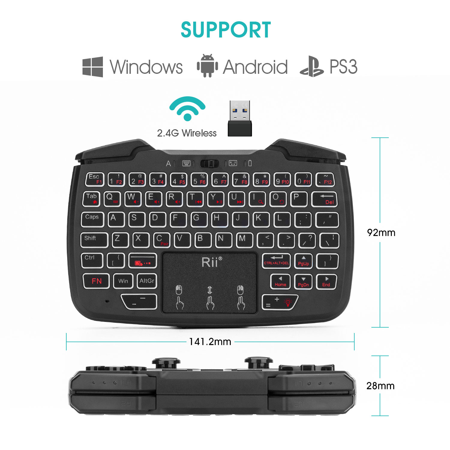 Rii RK707 2.4GHz Wireless Port - đánh giá và giá Laptop Accessories Combo